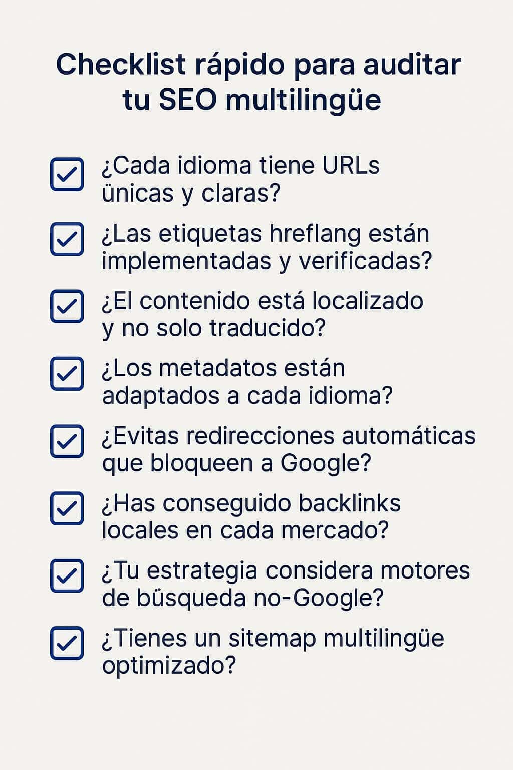 Checklist completo para auditar el SEO multilingüe de tu sitio web