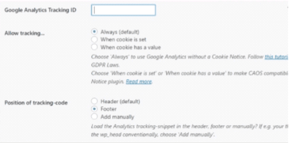 JS de Google Analytics local