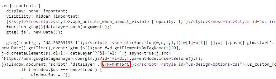 código GTM en el HTML