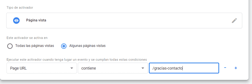 activador gtm pagina vista