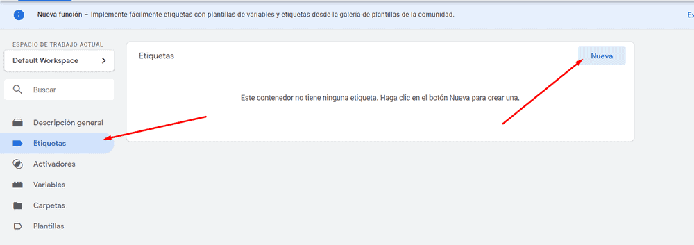 crear etiqueta en GTM