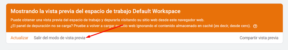 salir de vista previa gtm