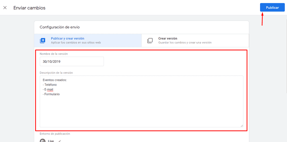 publicar google tag manager