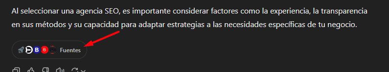 Ejemplo de fuente citada por IA
